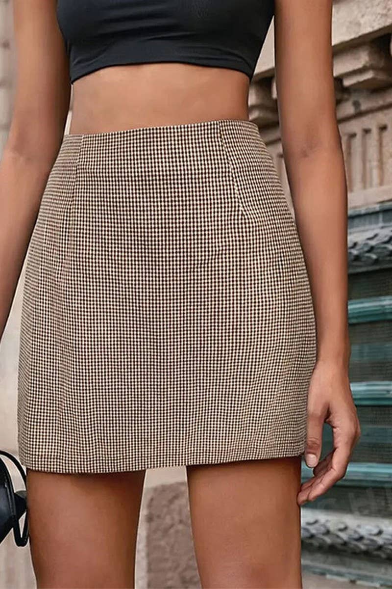 CWBSS0435_SPRING AND SUMMER SEXY PLAID A-LINE SHORT SKIRT