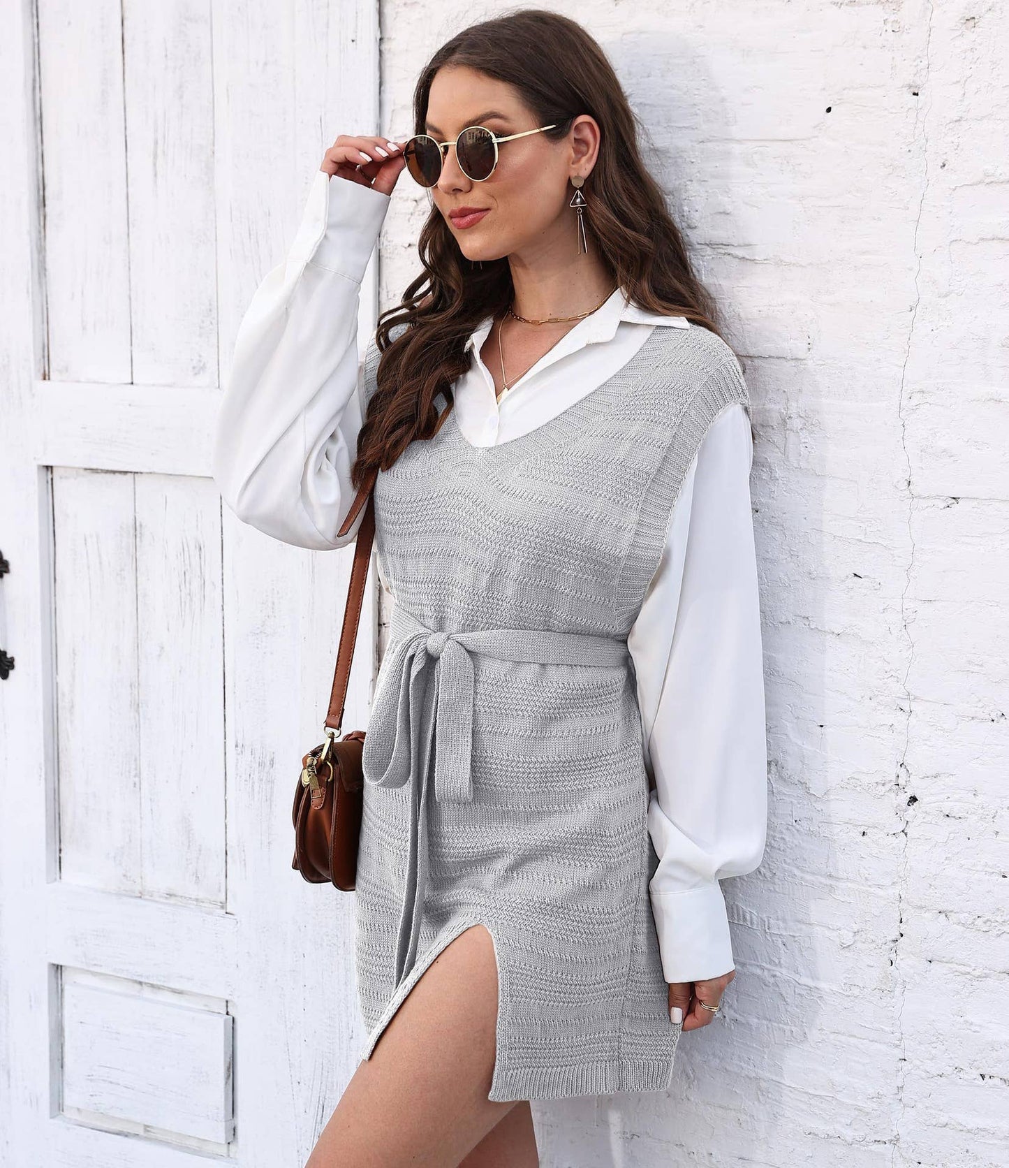 Ribbon split woven sundress