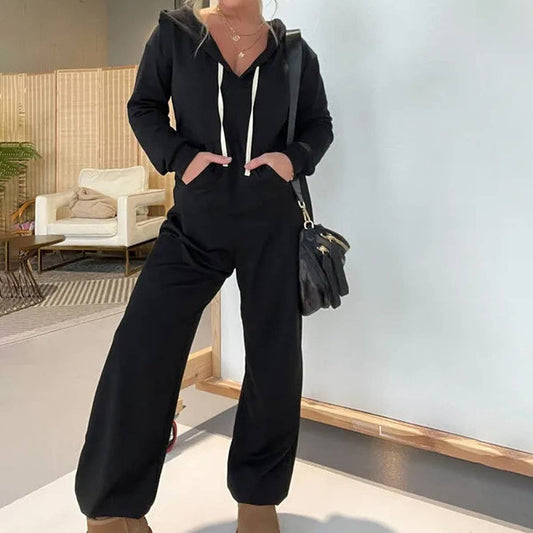 FASHION LONG SLEEVE V-NECK SOLID COLOR ONESIE