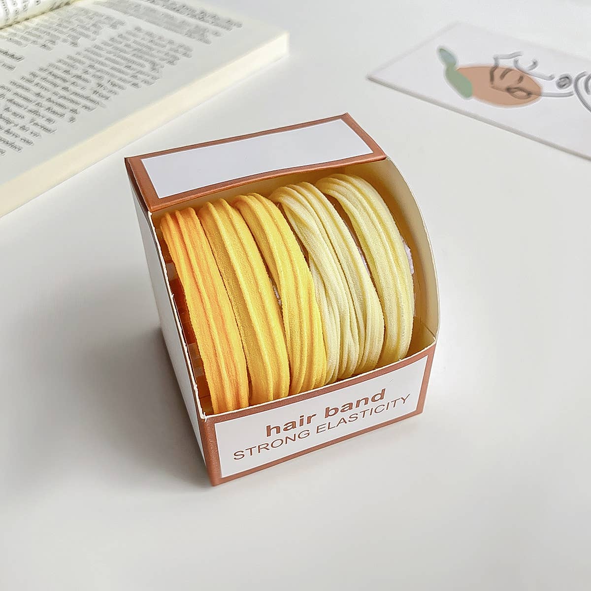 Five high-elasticity thick candy-color hair ties