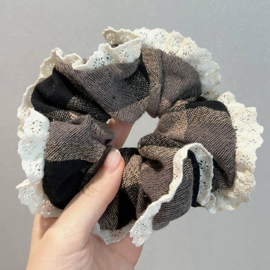 GENTLE RETRO PLAID LARGE COLO HAIR SCRUNCHIES