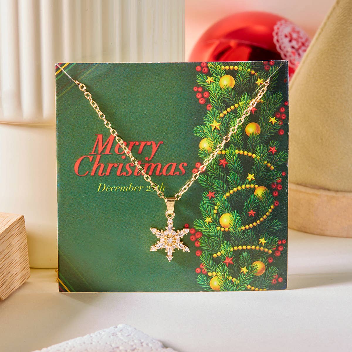 ALL-MATCH NEW CHRISTMAS SNOWFLAKE NECKLACE_CWAJE2394