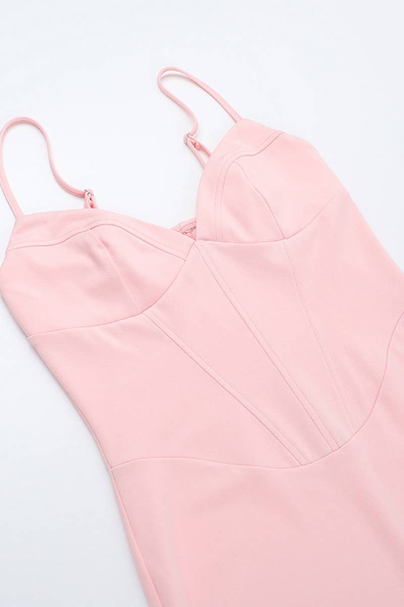 CWDMD5105_SPAGHETTI STRAP BACKLESS WAIST SLIM MAXI DRESS