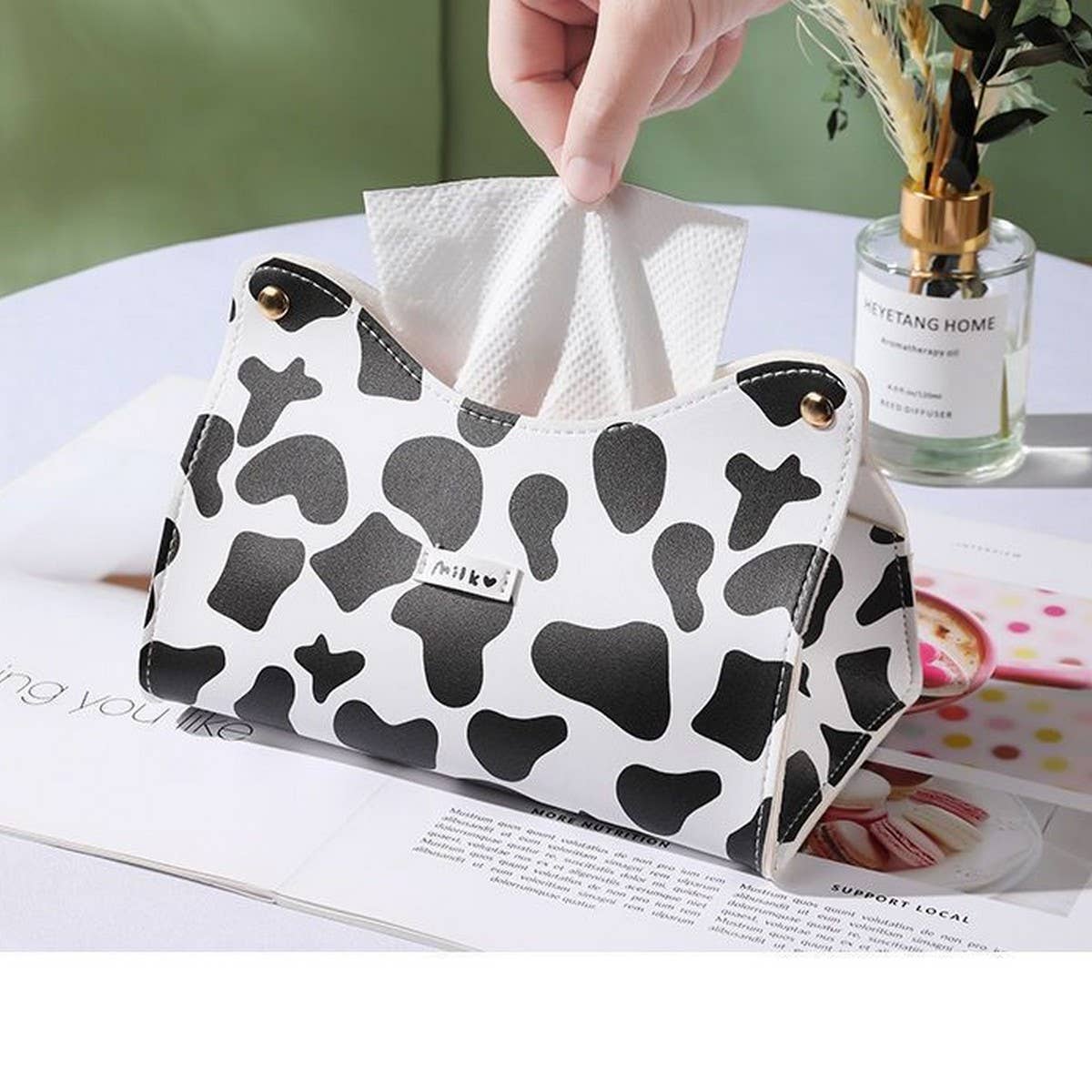 NEW HOUSEHOLD CUTE COW CARTOON TABLE TISSUE BOX