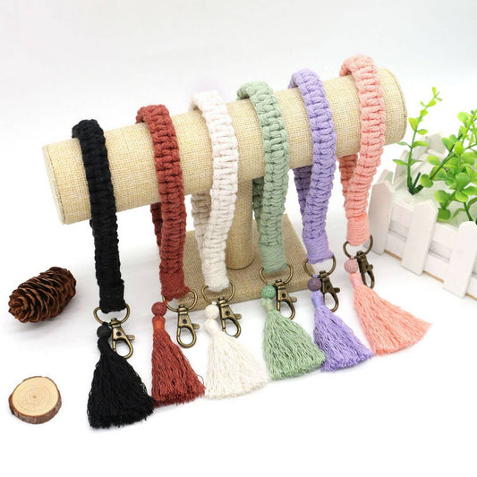 MOBILE PHONE HANGING TASSEL BRAIDED KEYCHAIN
