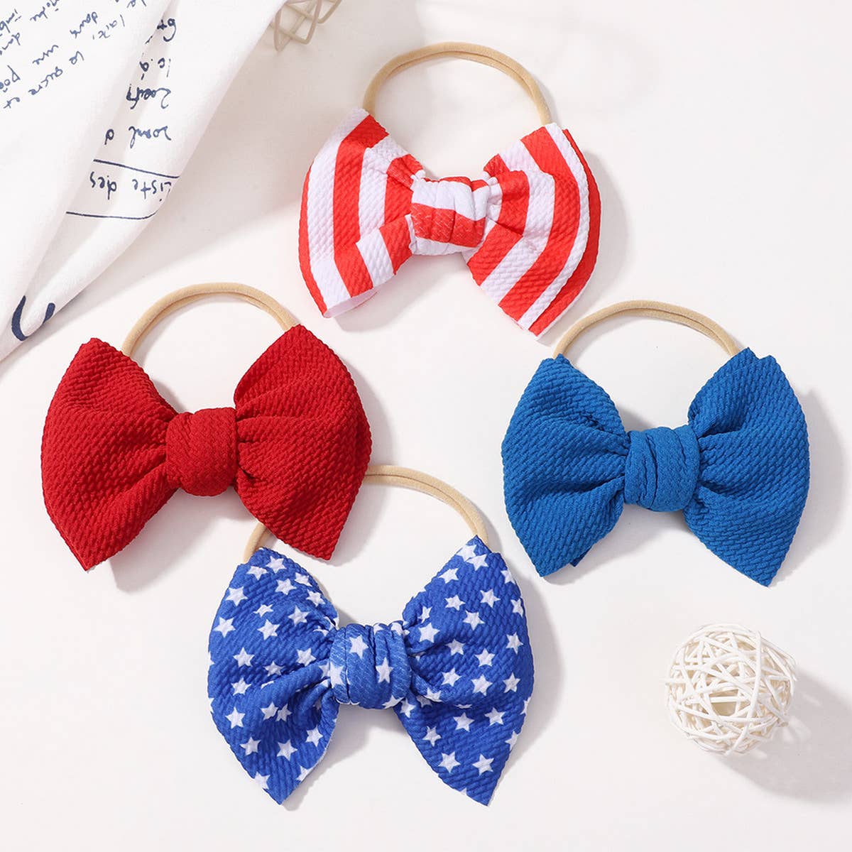 STRIPED CHILDREN'S HAIRBAND BOW HAIR ROPE_CWAHA2351