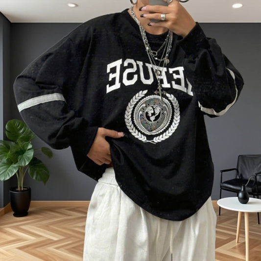 Fashion round-neck long-sleeved loose sweatshirt