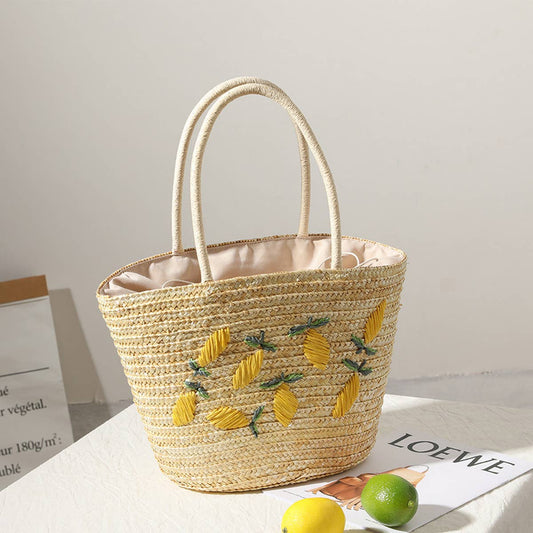 WOMEN EMBROIDERED BEACH WOVEN BAG_CWAB1877