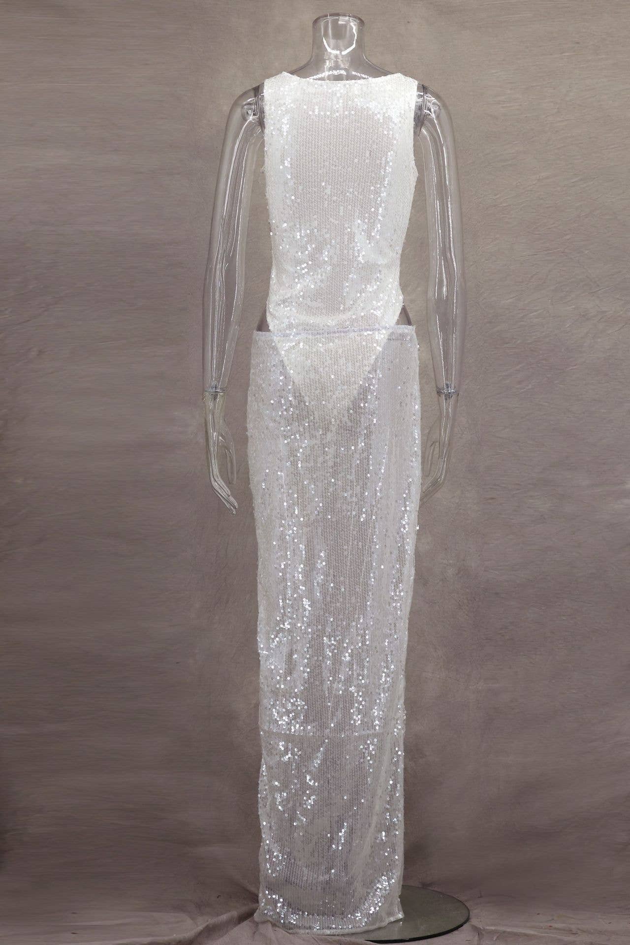 Sleeveless Side Slit Two-Way Jumpsuit Dress