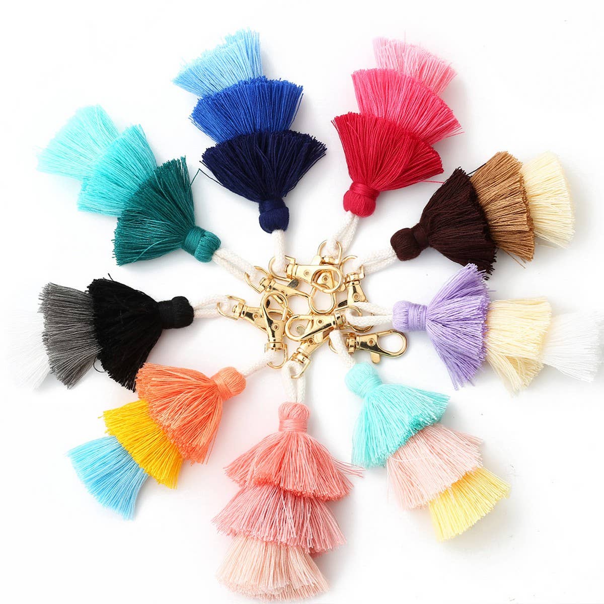 Bohemian Handmade Multi-Layer Tassel Keychain_CWAB5022