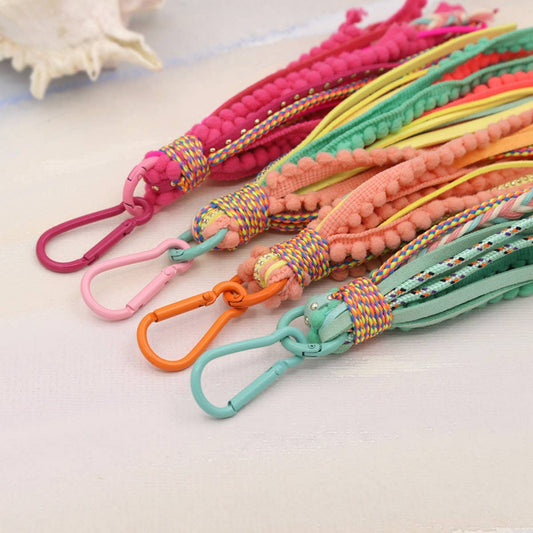SOLID COLOR BOHEMIAN STYLE LONG TASSEL KEYCHAIN_CWMM3549