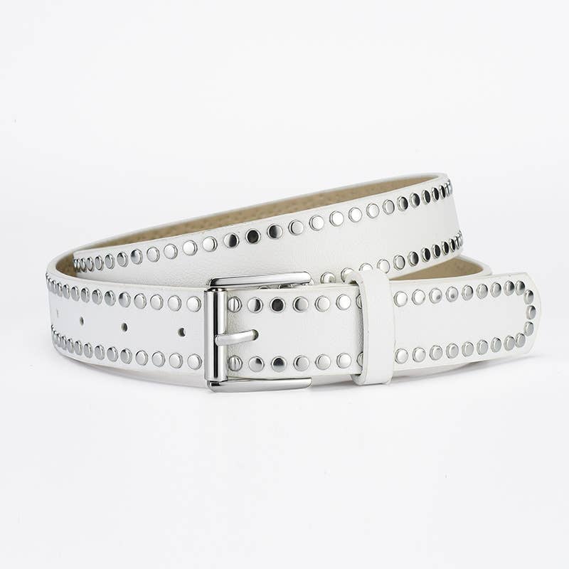 PUNK STYLE RIVET PIN BUCKLE PU BELT