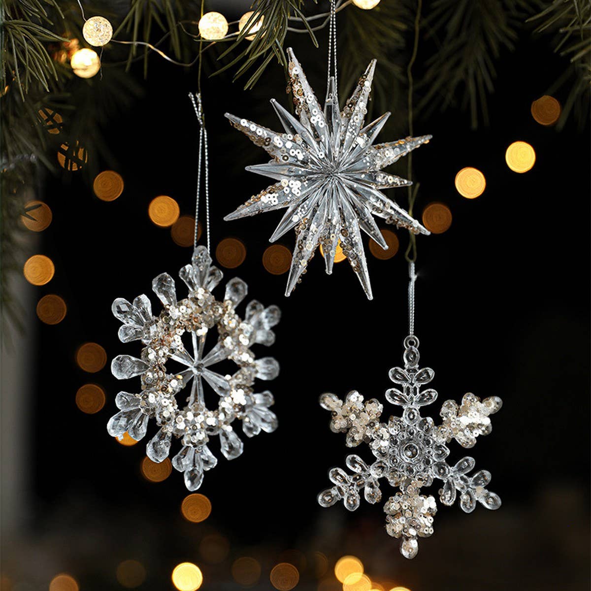 Clear Acrylic Ornament for Festive Christmas Decor