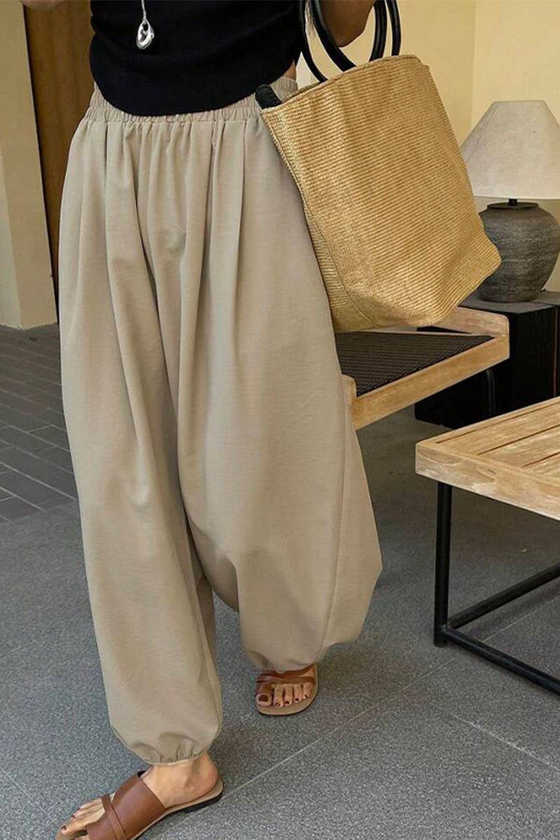 CWBLP2060_SUMMER CASUAL LOOSE CUFF HAREM PANTS