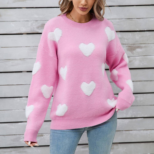 VALENTINE'S DAY LOVE LONG-SLEEVED KNIT SWEATER