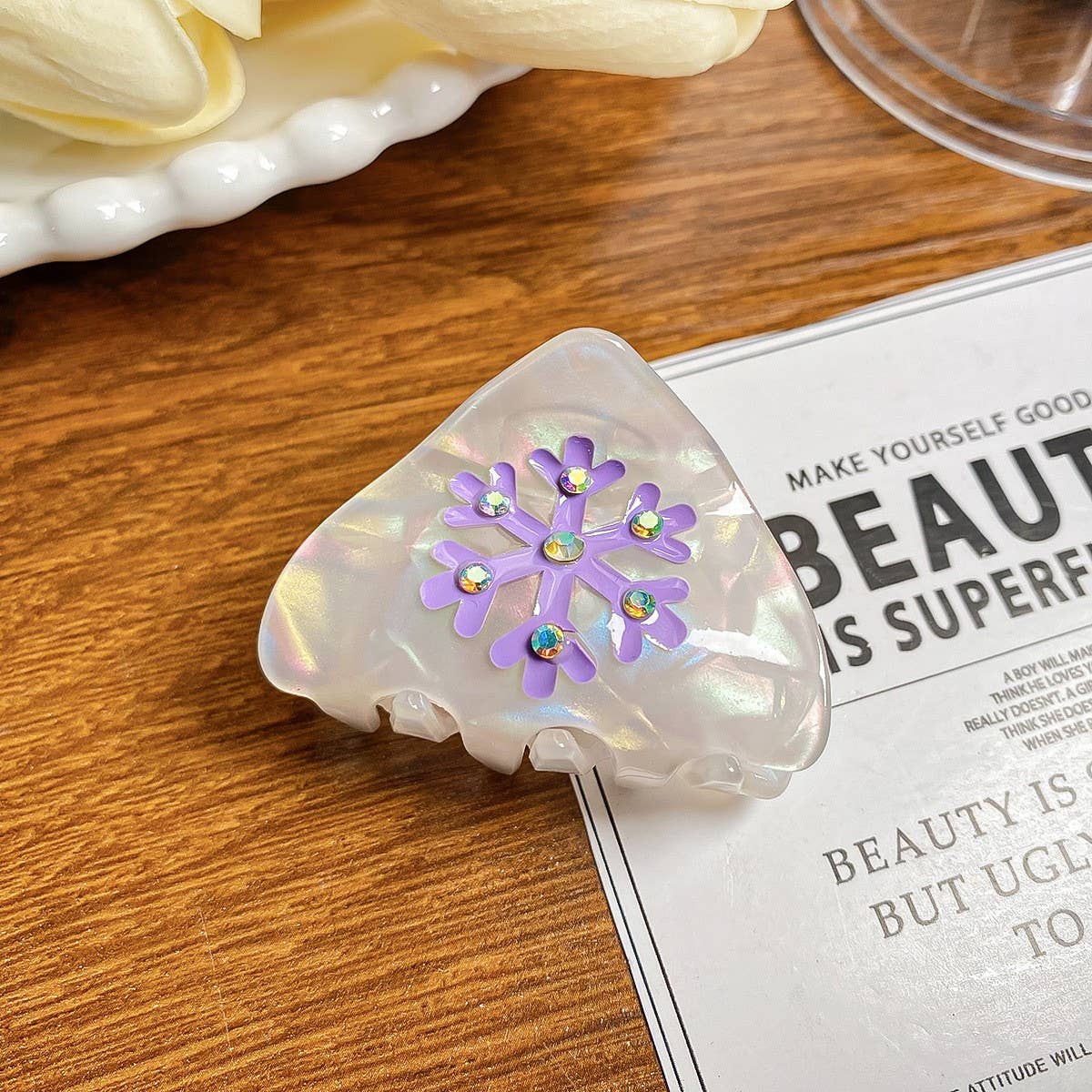 Cute Snowflake Hair Claw, Xmas Ponytail Clip_CWAHA0725