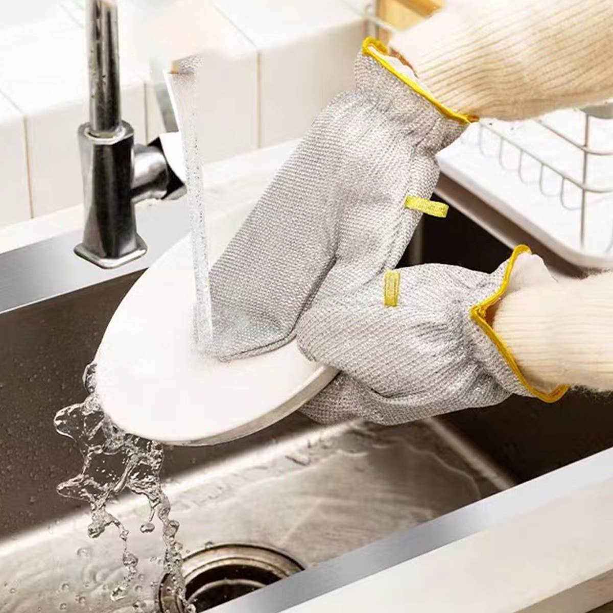 SILVER NON-STICK STEEL WIRE DISHWASHER