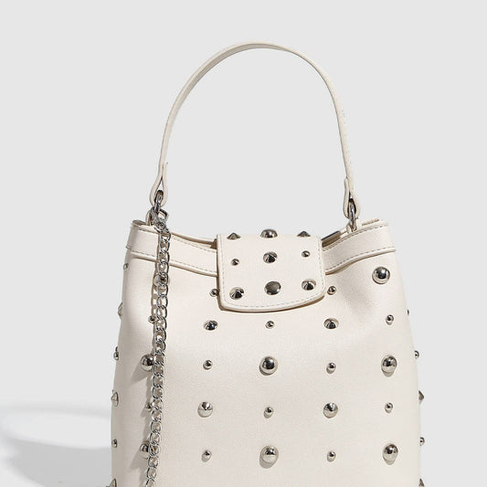 New Metallic Polka Dot Studded Shoulder Bag_CWAB5721