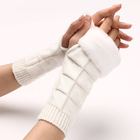 SIMPLE WARM KNITTED HALF-FINGER GLOVES_CWAG0111