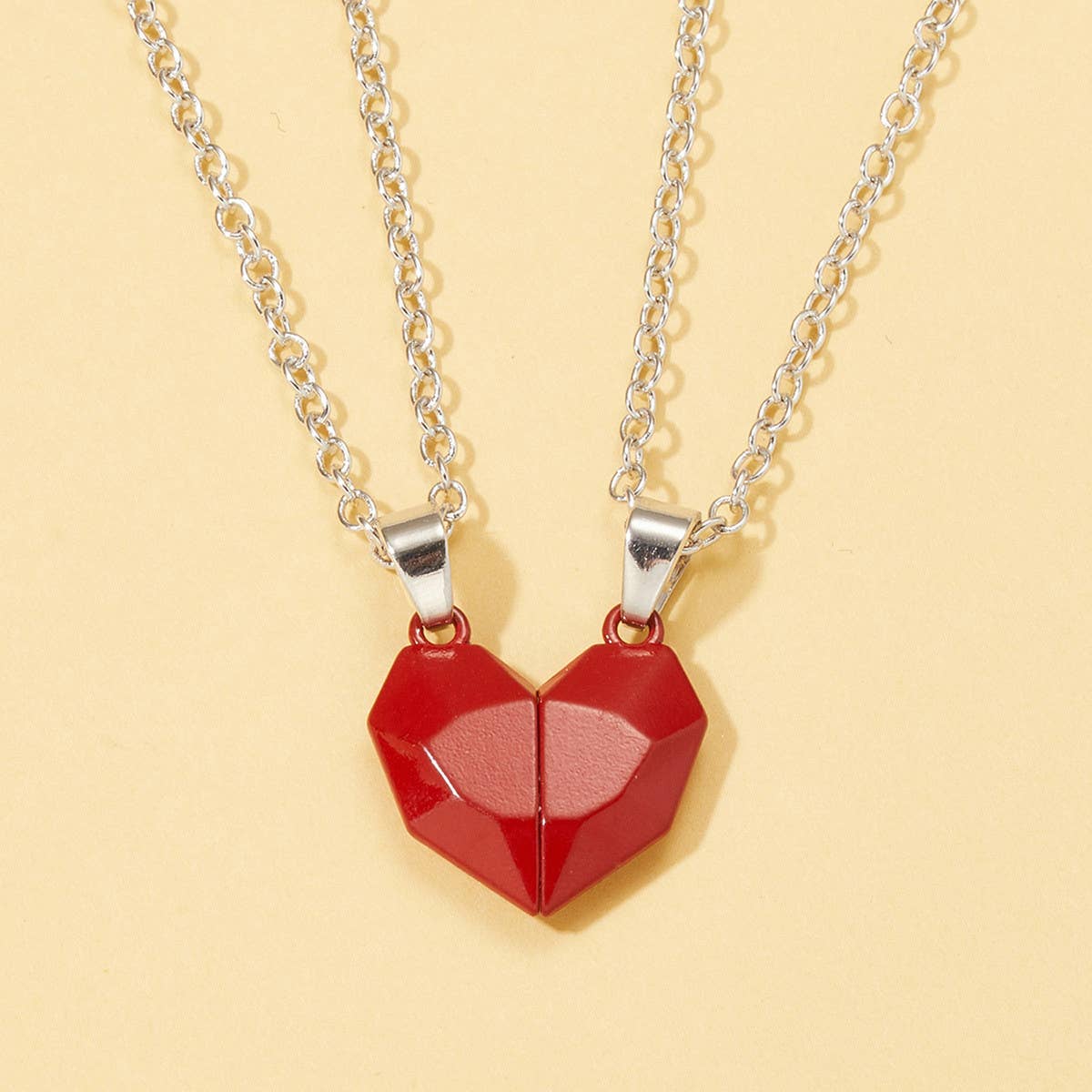 FASHIONABLE SPLICING MAGNETIC HEART NECKLACE