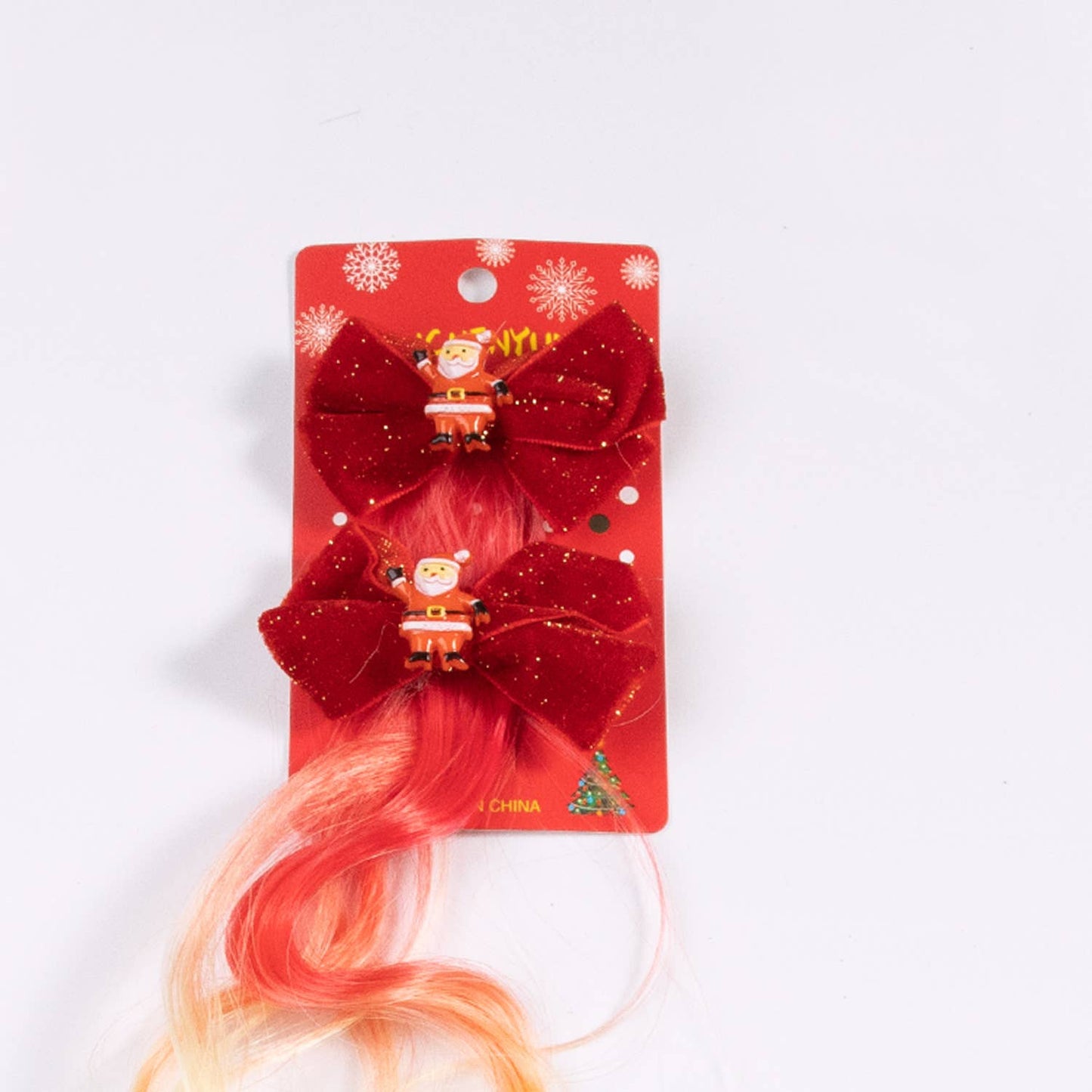 CHRISTMAS WIG SANTA CLAUS CHRISTMAS TREE BOW