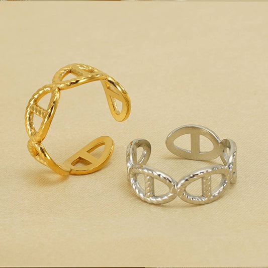 TITANIUM CUTOUT ADJUSTABLE STAINLESS STEEL RING