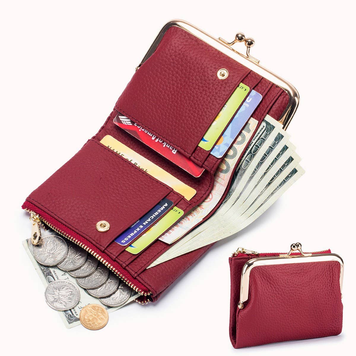 FASHION GENUINE LEATHER CLUTCH SHORT SIMPLE WALLET_CWAB3797