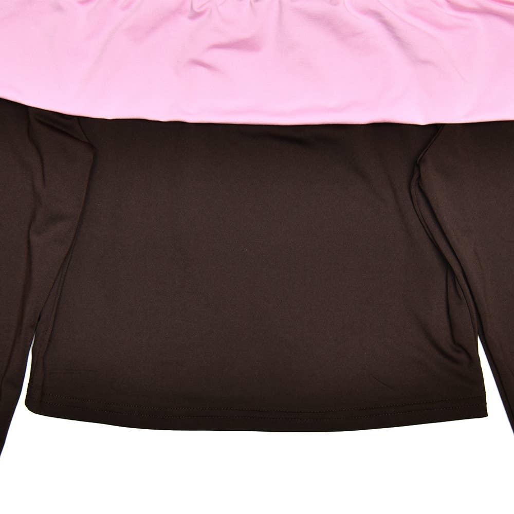 Off-the-shoulder top flared pants suit