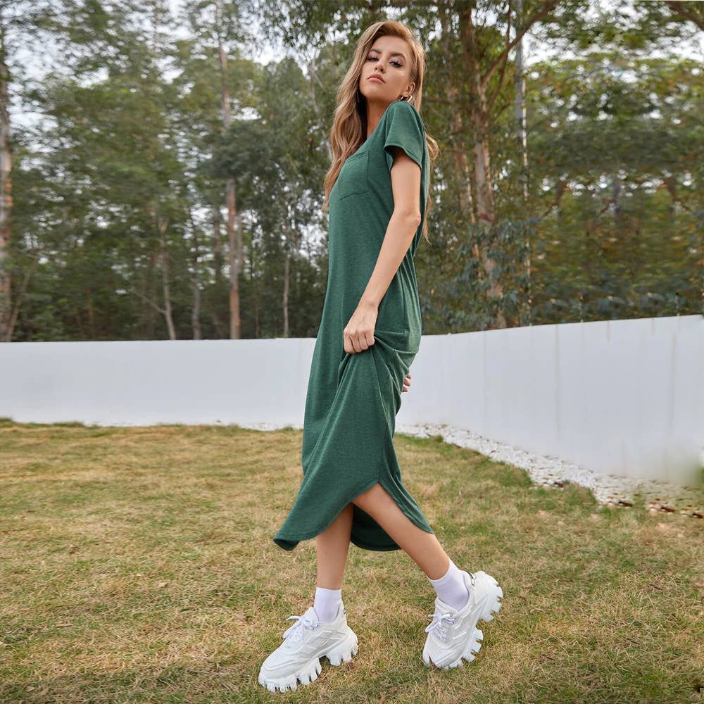 LONG BEACH DRESS WITH IRREGULAR HEM