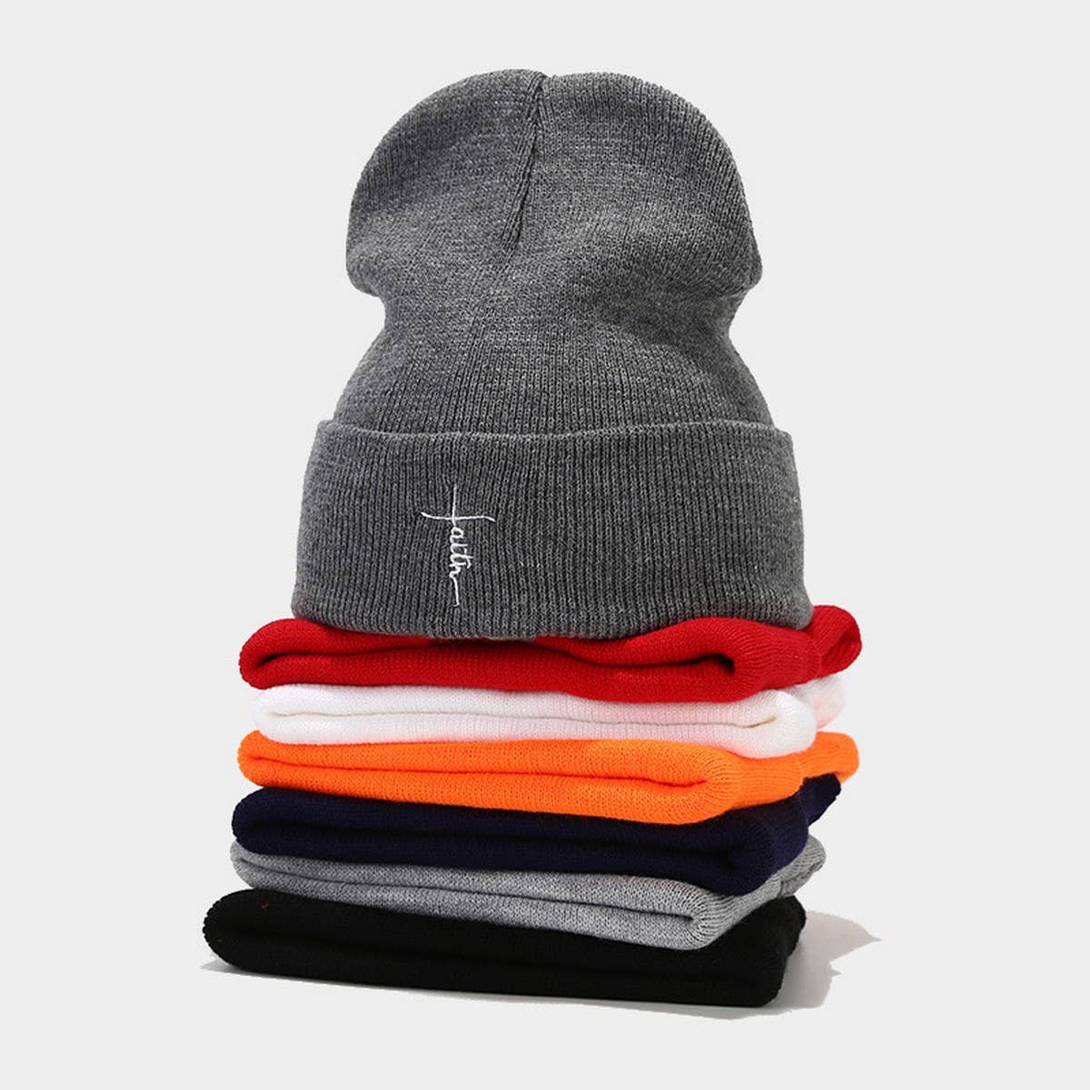 LETTER EMBROIDERY CIRCULAR  HIP HOP KNITTED HAT_CWAH2088