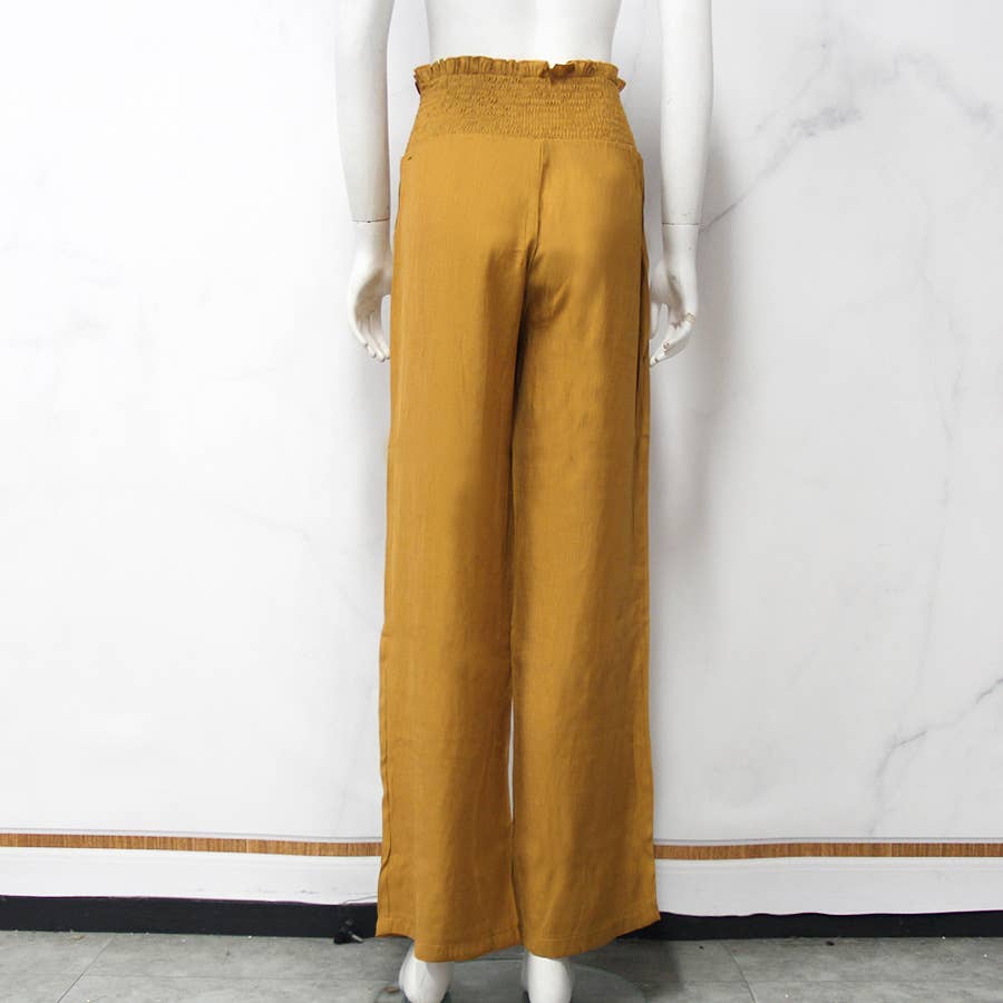 HIGH WAIST SINGLE BREASTED STRAIGHT LEG PANTS