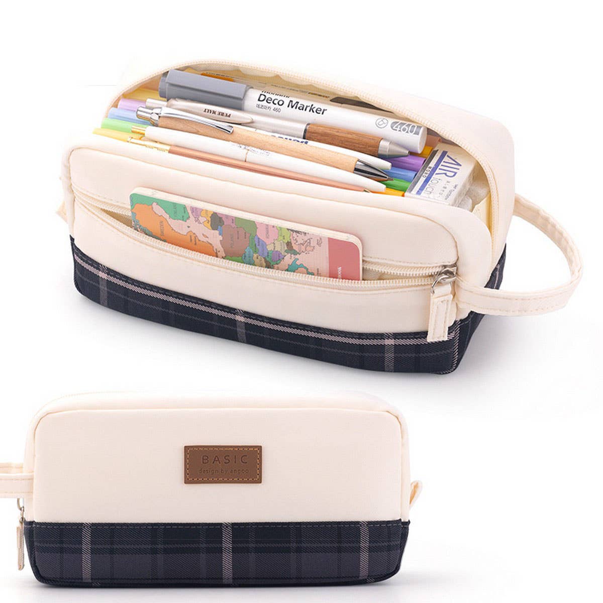 LARGE SQUARE MULTI-LAYER PENCIL CASE