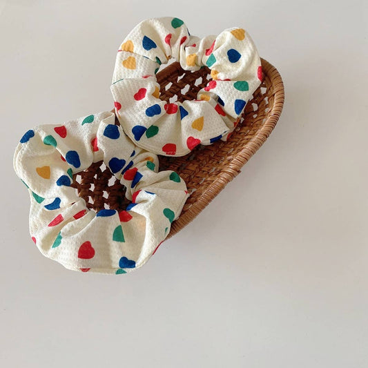 WOMEN SWEET RAINBOW HEART HAIR TIE