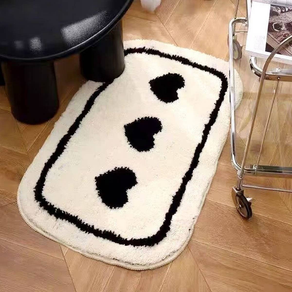 Fleece Bathroom Mat, Absorbent Non-Slip Door Rug