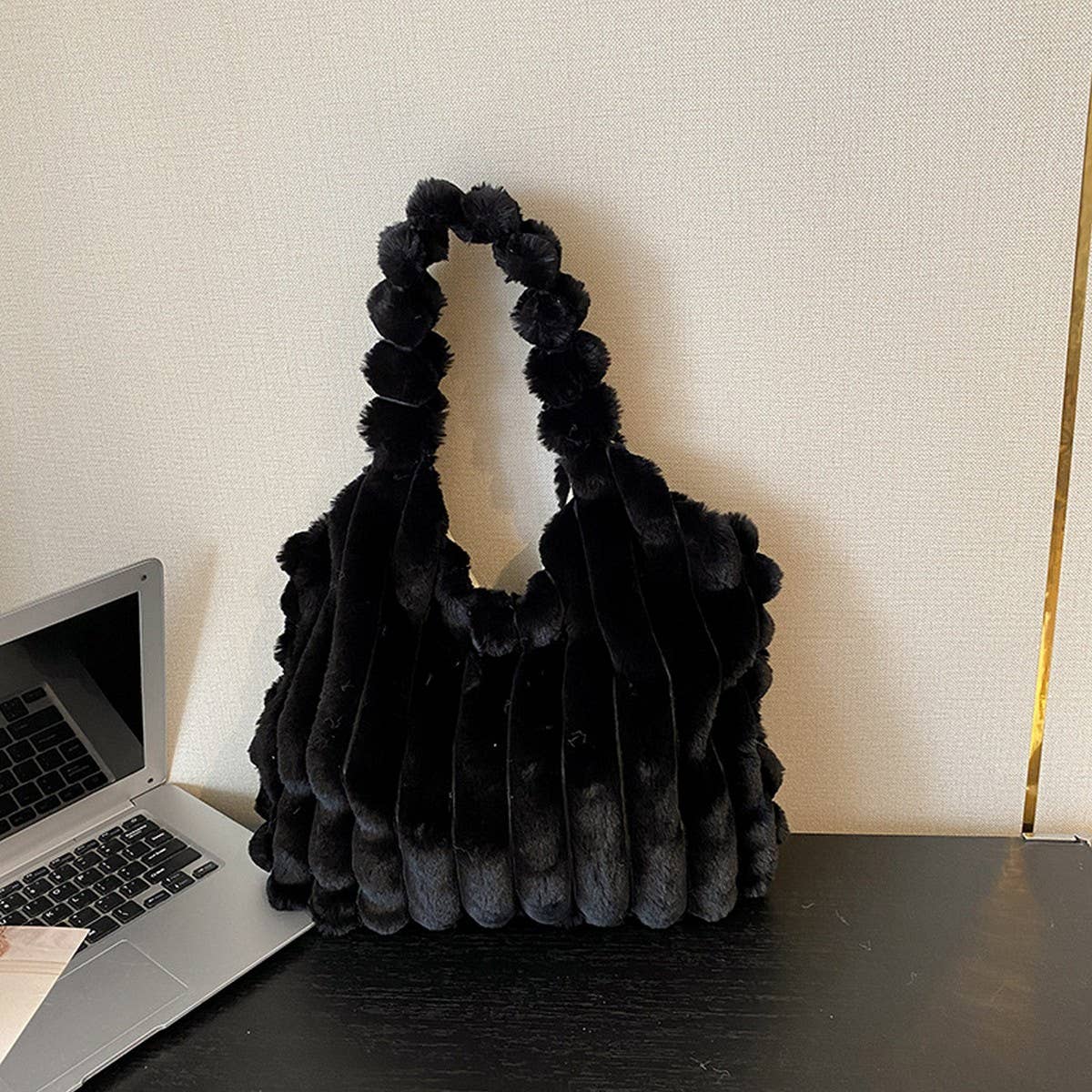 Fluffy Tweed Shoulder Bag Women Handbag_CUAB00588