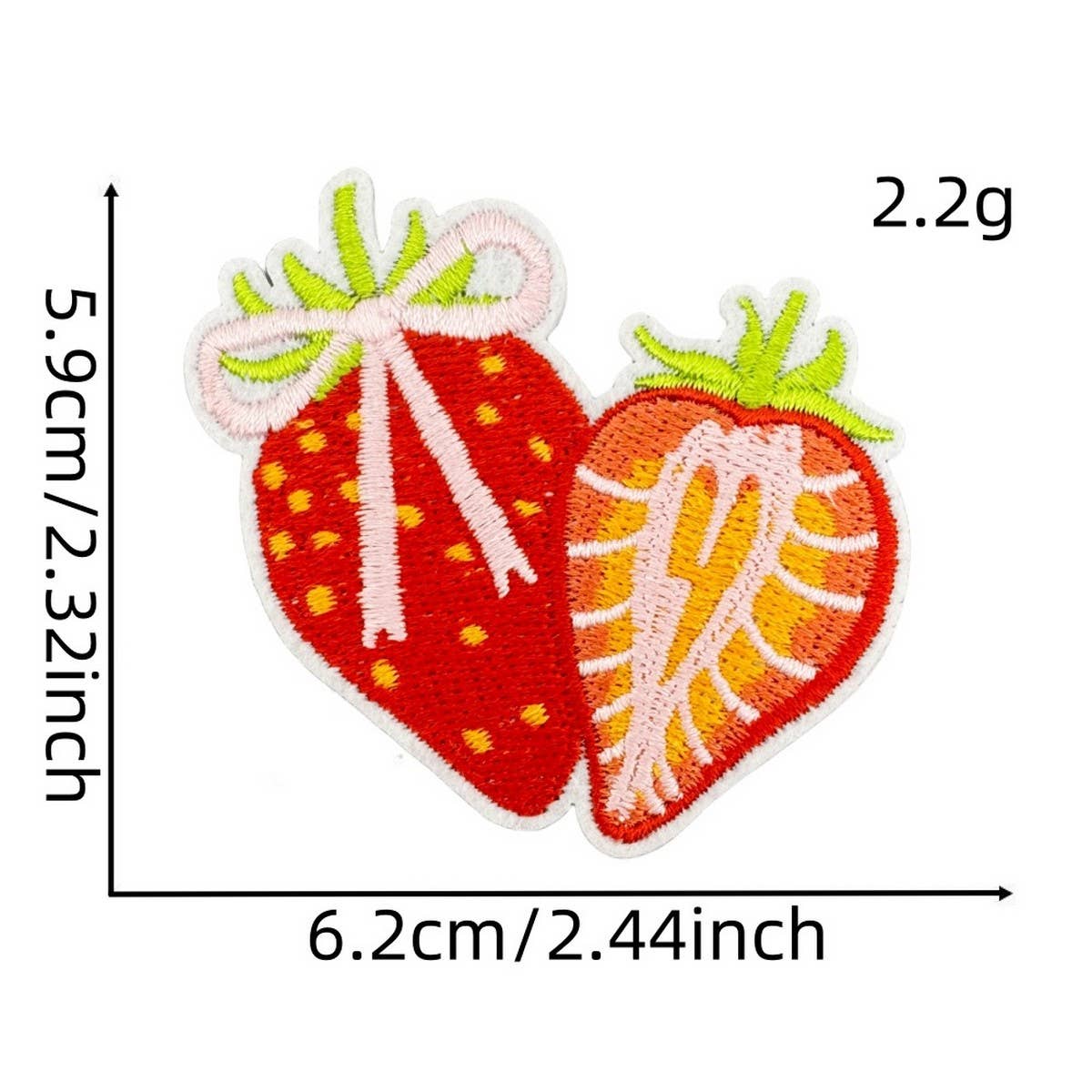 NEW PINK STRAWBERRY EMBROIDERED CLOTH PATCH