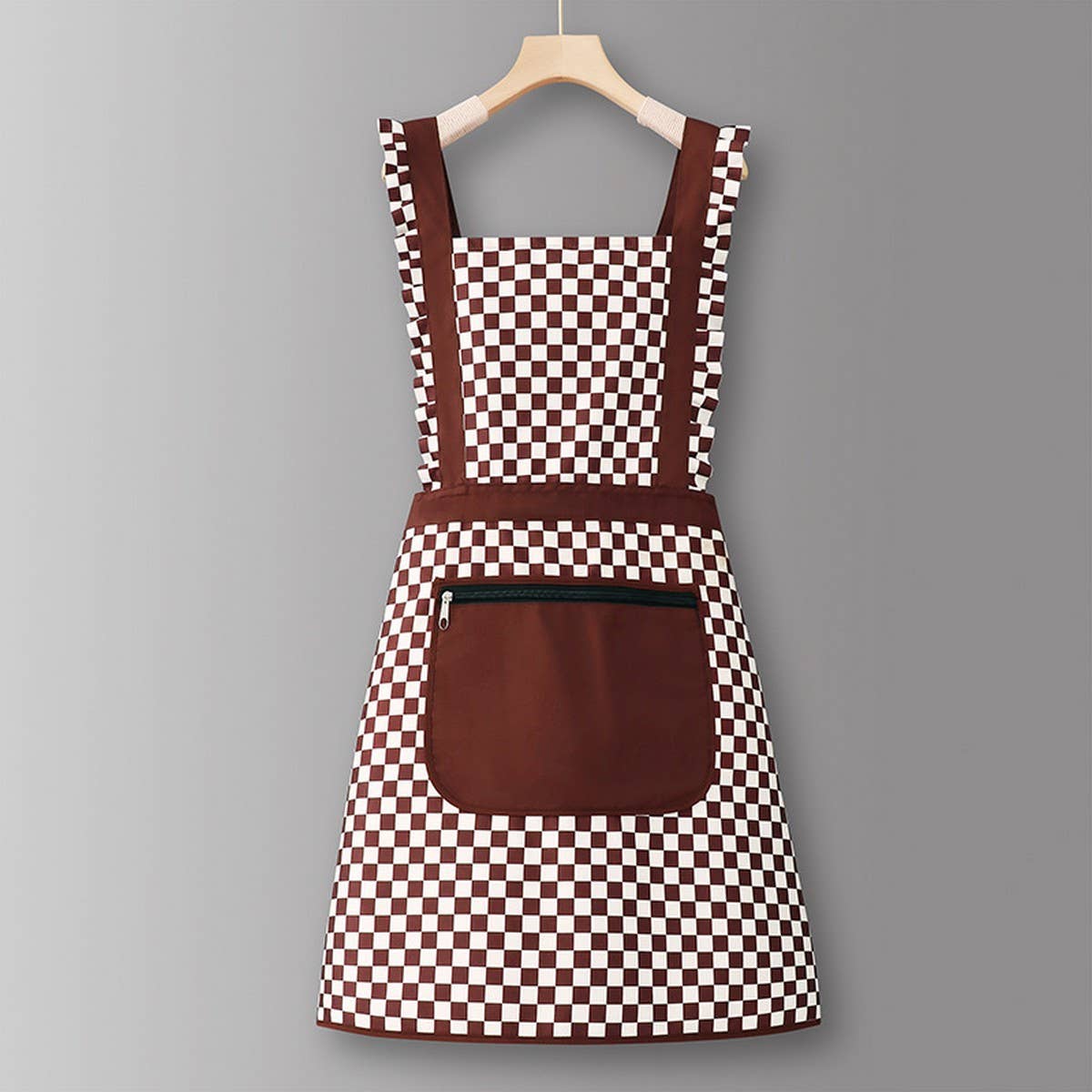 Houndstooth /Solid Color Waterproof Work Apron