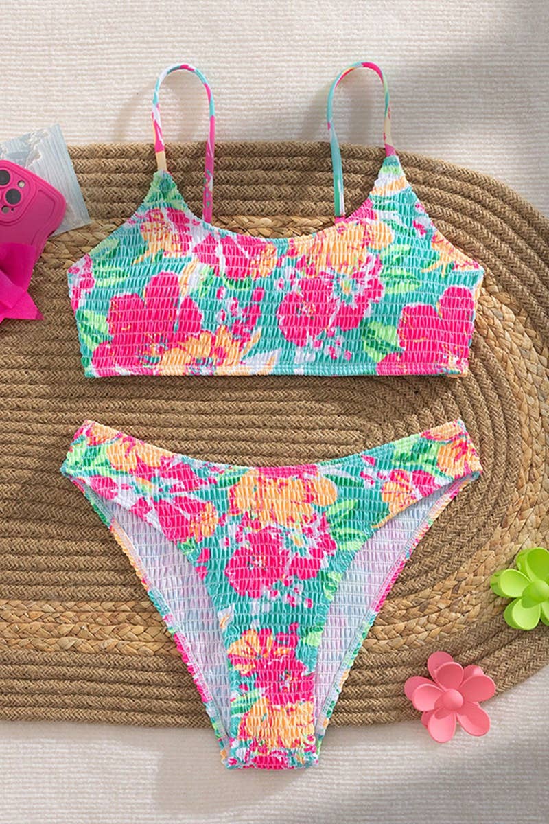 CWMW0833_PRINTED TWO-PIECE FLORAL SEXY SWIMSUIT