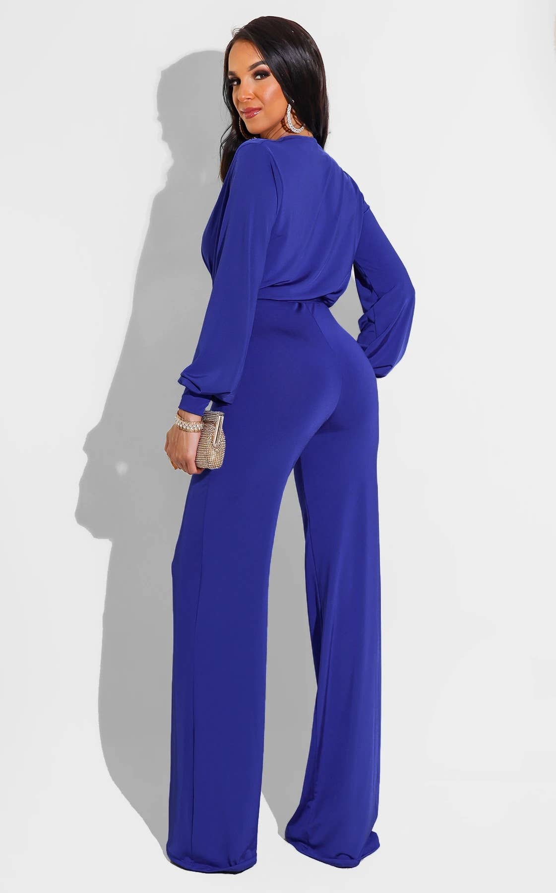 SOLID COLOR CASUAL LONG-SLEEVED KNIT ROMPER