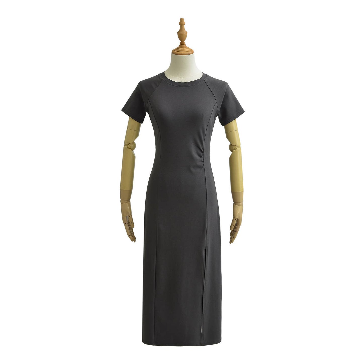 TWIST PLEATED DESIGN TEMPERAMENT SIDE SLIT SKIRT