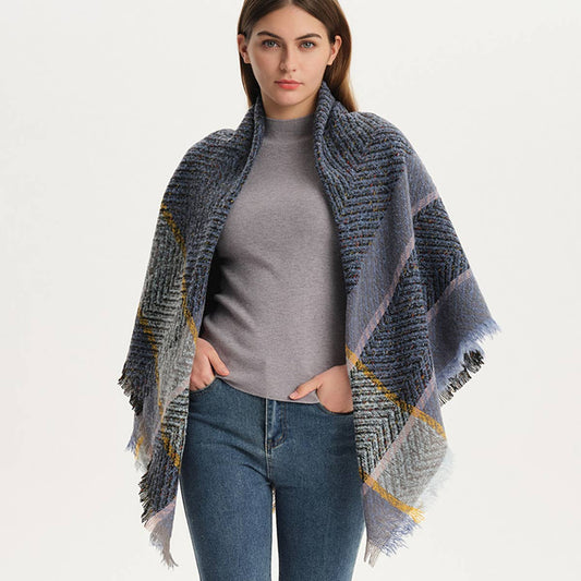 Plaid Triangle Scarf for Fall & Winter ??Wholesale_CWASC0110