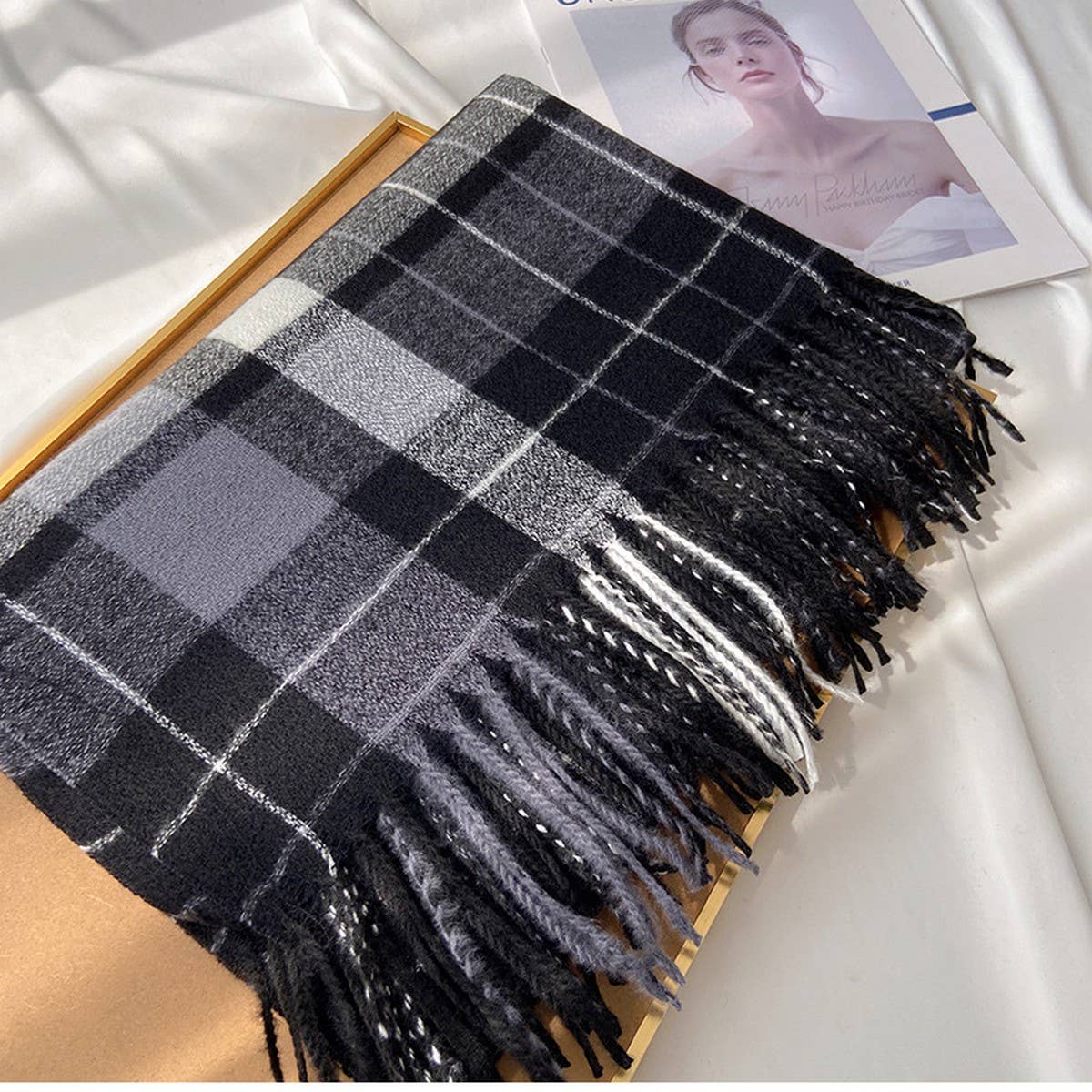 Plaid Scarf Shawl ??Classic Tartan Winter Wrap_CWASC1455
