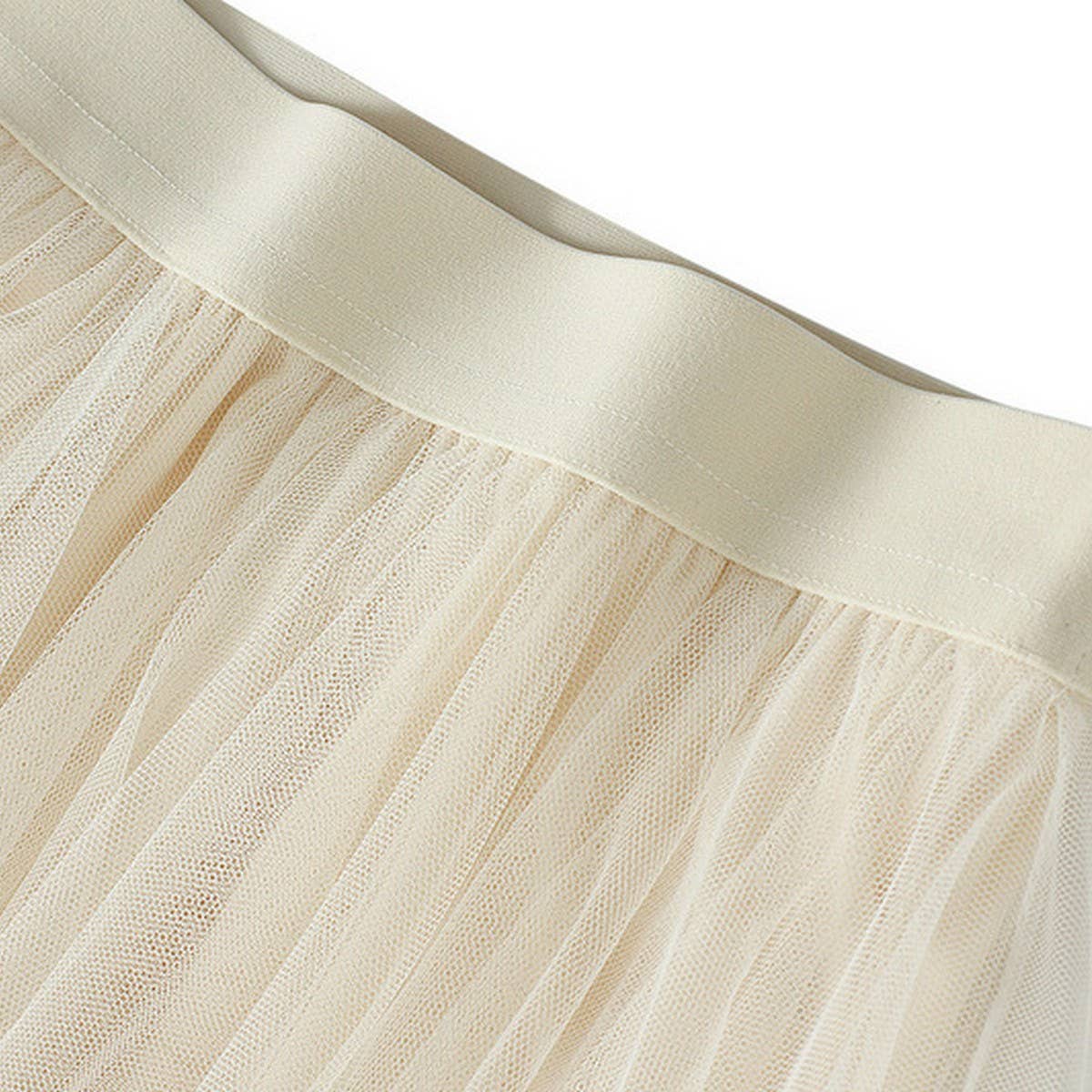 10 COLORS ELASTIC WAIST TIERED TULLE MESH SKIRT_CWBLS0396