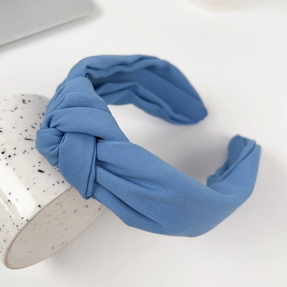 SOLID COLOR TEXTURED FABRIC CROSS HEADBAND_CWAHA2084