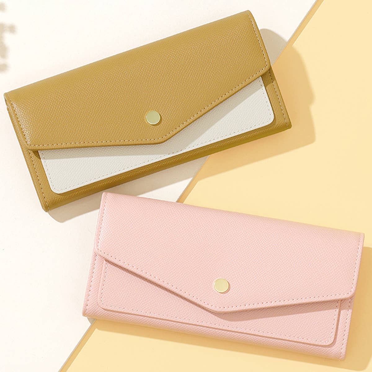 COLOR BLOCKING MINIMALIST LARGE CAPACITY WALLET_CWAB1609