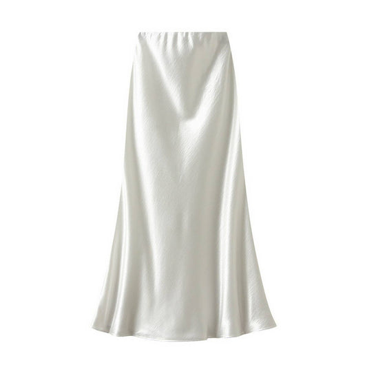 Satin Fishtail Midi Skirt with Slimming Fit