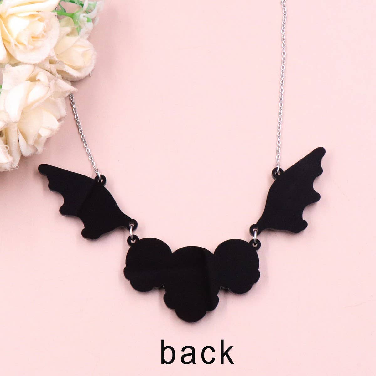 HALLOWEEN GOTHIC SKULL BAT NECKLACE
