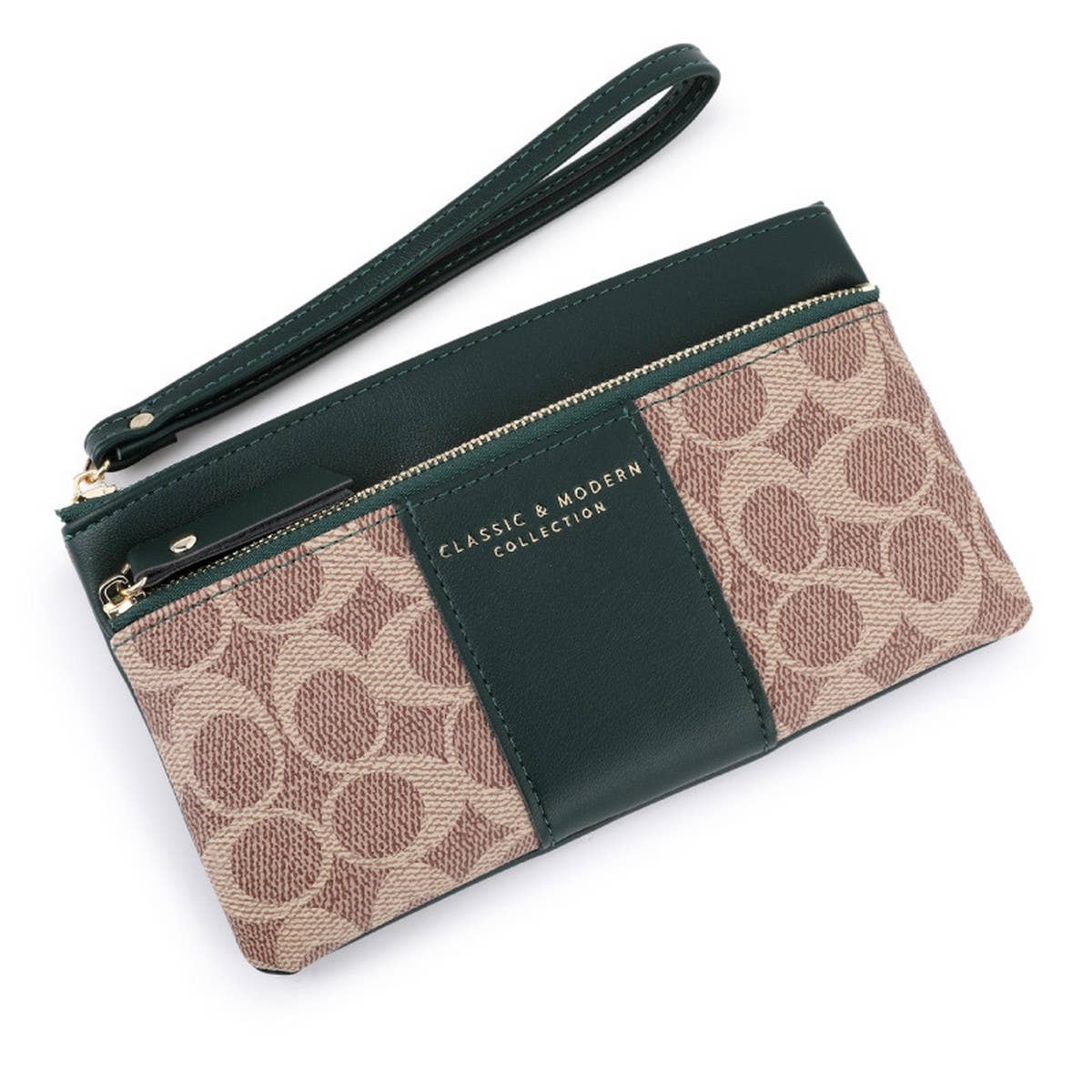 RETRO PRINTED LARGE CAPACITY ZIPPERED WALLET_CWAB1658