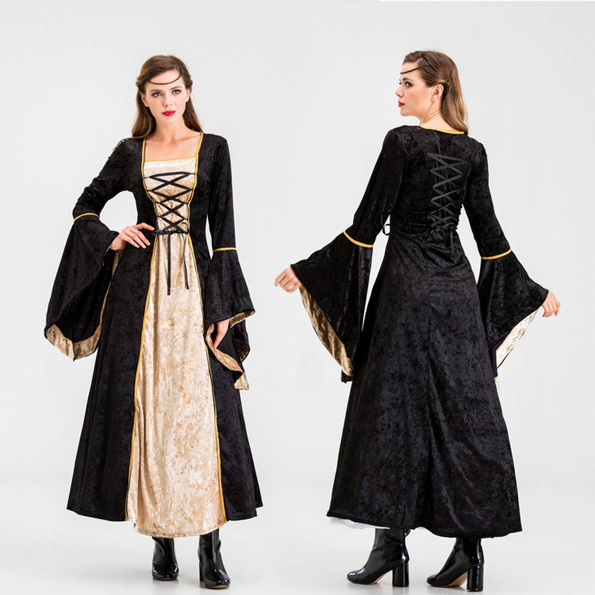 HALLOWEEN RETRO PALACE QUEEN PRINCESS LONG DRESS