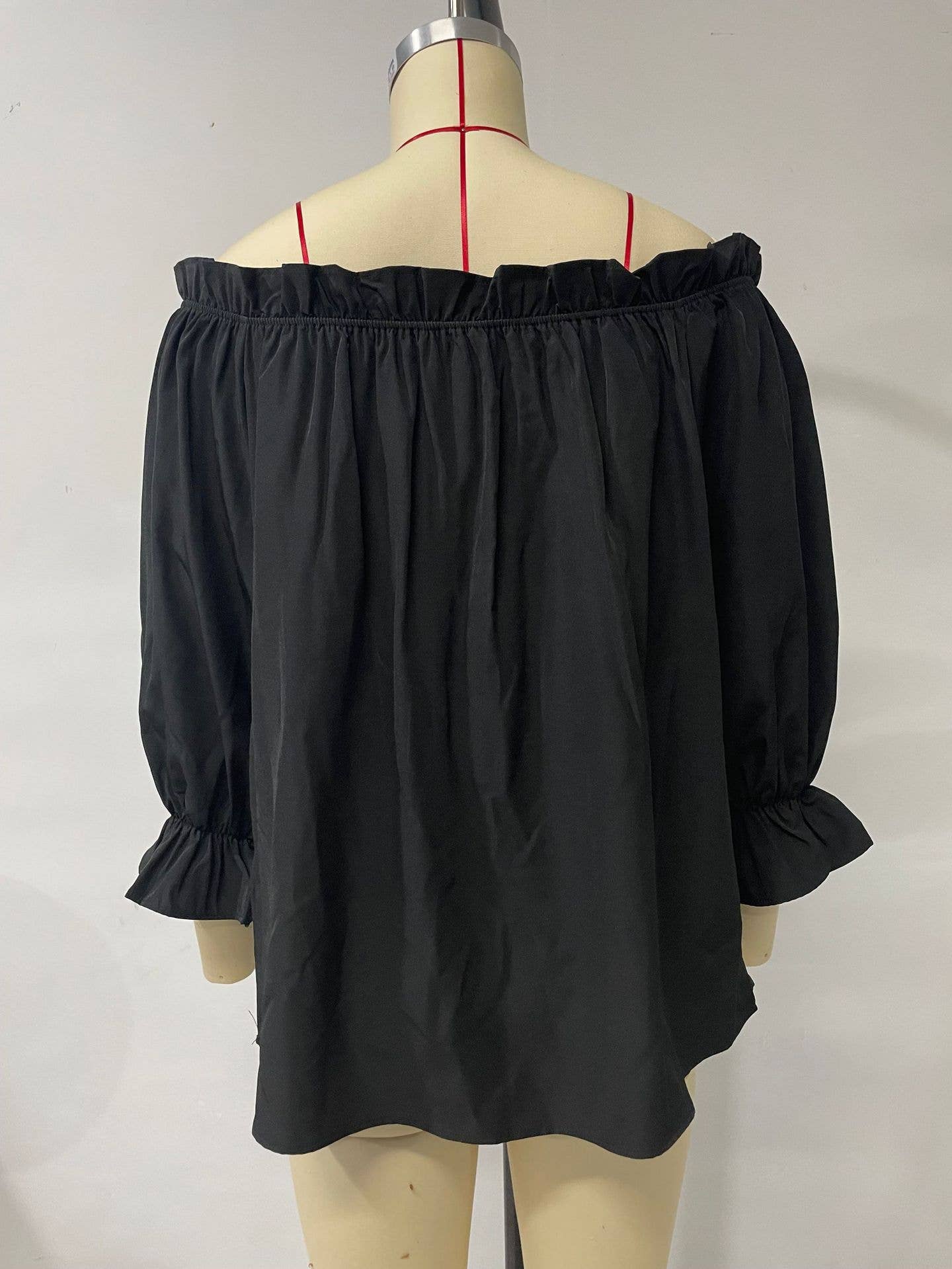 Solid-color pullover sexy off-the-shoulder shirt